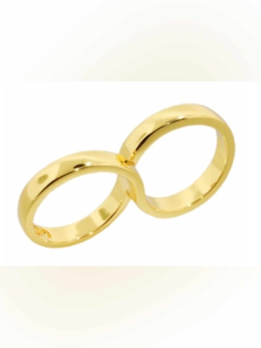 Erica Anenberg Infinity Twosome Ring Gold Double Finger Ring NWT Size 5/6